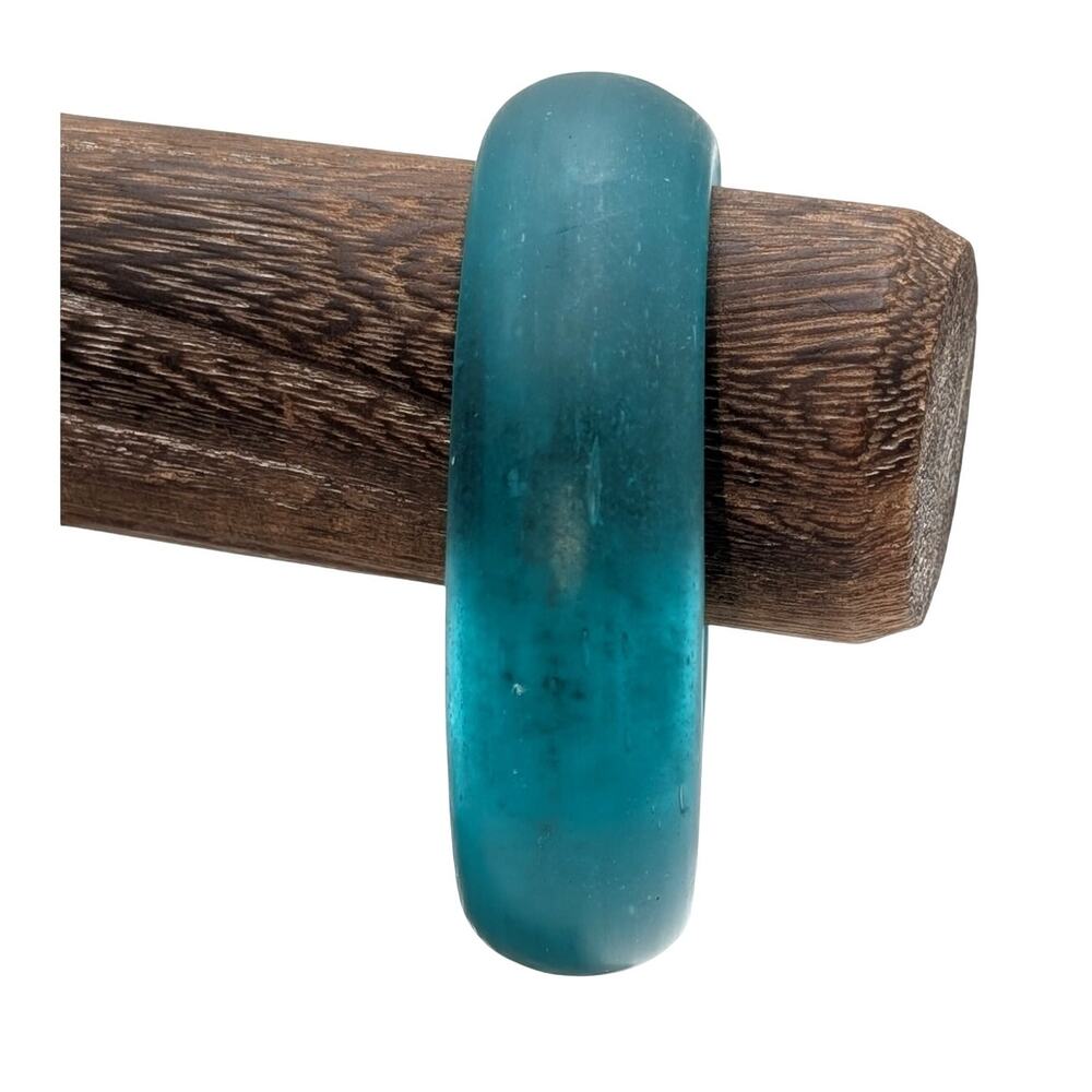 Vintage Aqua Blue Glass Bangle Bracelet